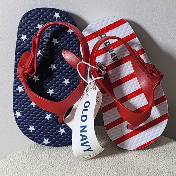 Old Navy American flag sandals size 12- 18 months New With Tags - Picture 3 of 6